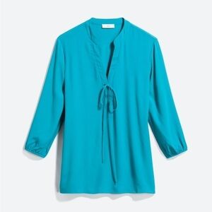 NSR (bought on stitch fix) Napoleon Sea Road.  tie neck V-neck blouse. Size XL